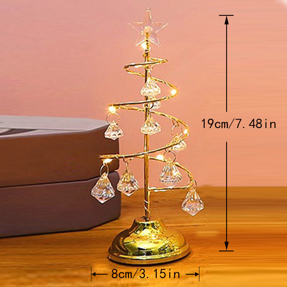 Illuminated Crystal Christmas Tree Night Light Decor