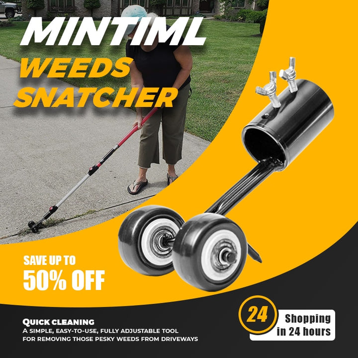 Weed Puller for Driveway Cracks, Stand-Up Steel Head