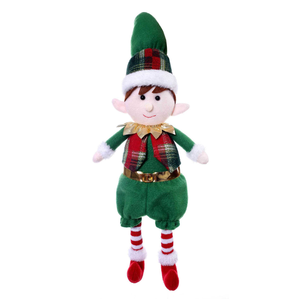 Christmas Elf Doll Pair for Playful Mantel Displays