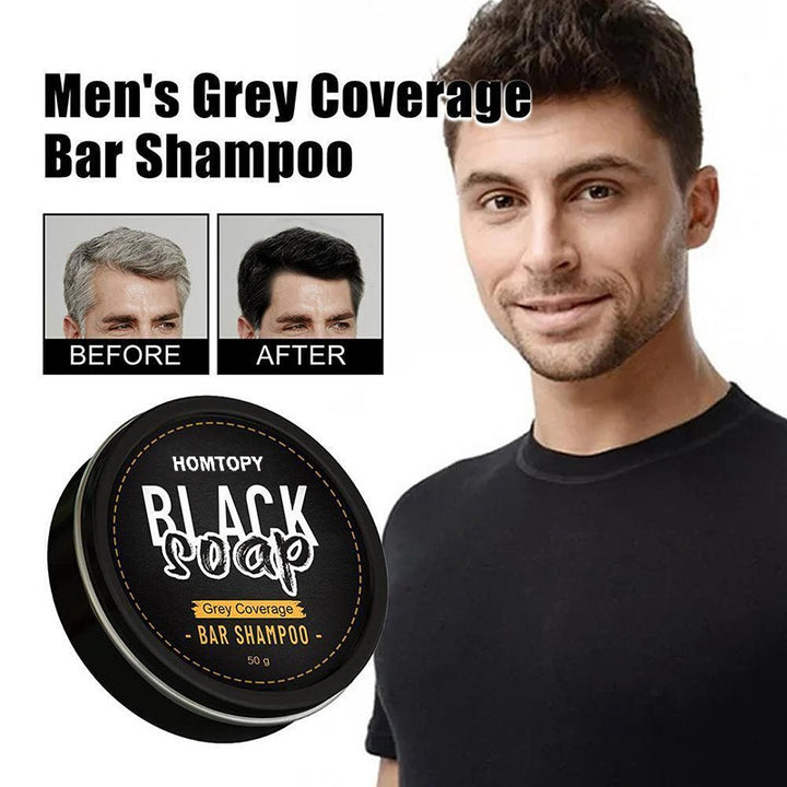Men's Grey Coverage Bar Shampoo for Darker-Looking Hair