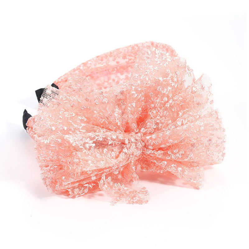 Oversized Floral Lace Bow Headband for Instant Style