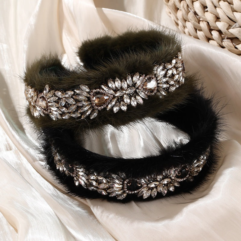 Velvet Crystal Headband for Glamorous Hair Styling