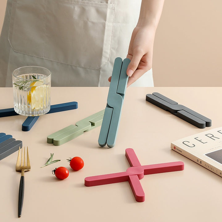 X-Shaped Silicone Trivet for Hot Dishes and Tables