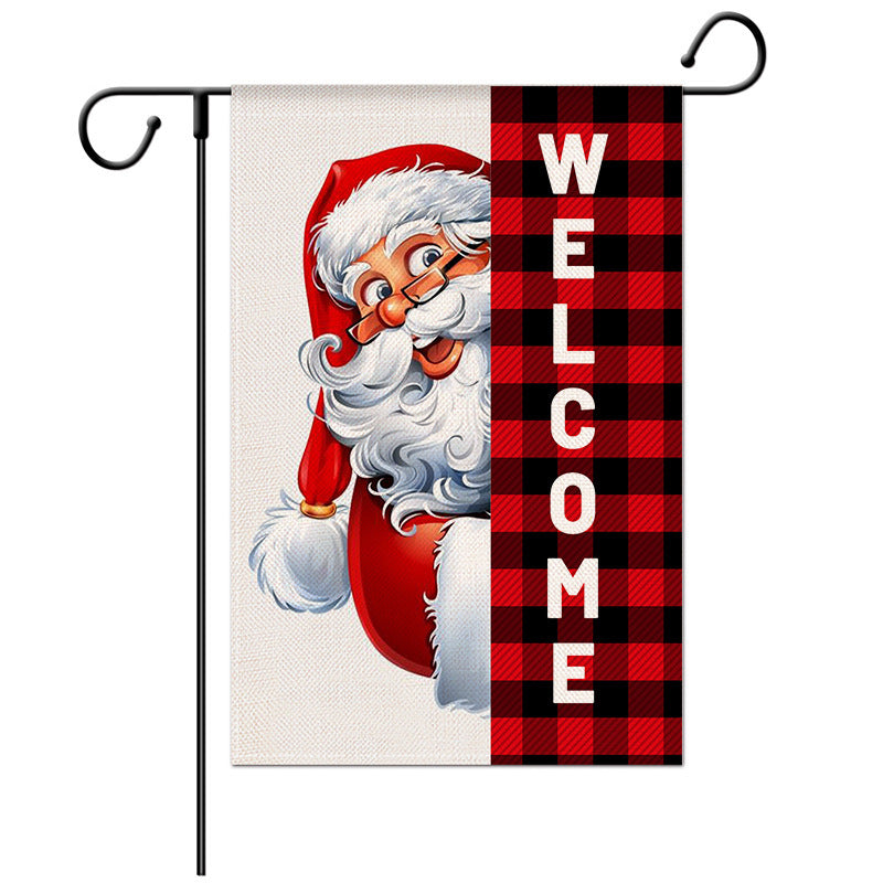 Double-Sided Christmas Garden Flag with Santa Design