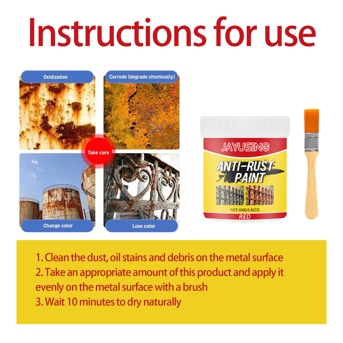 Anti-Rust Paint for Metal Doors, Railings & Repairs