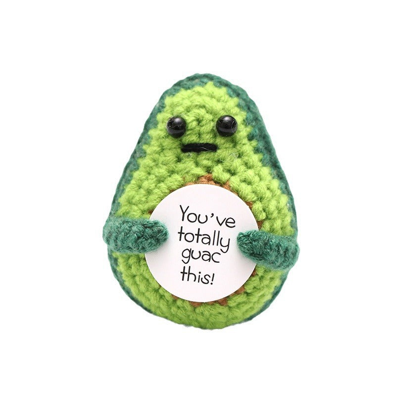 Crocheted Encouragement Doll for Cheerful Desk Decor