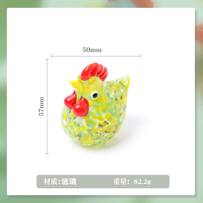 Handcrafted Glass Rooster Sculpture for Artisan Home Decor