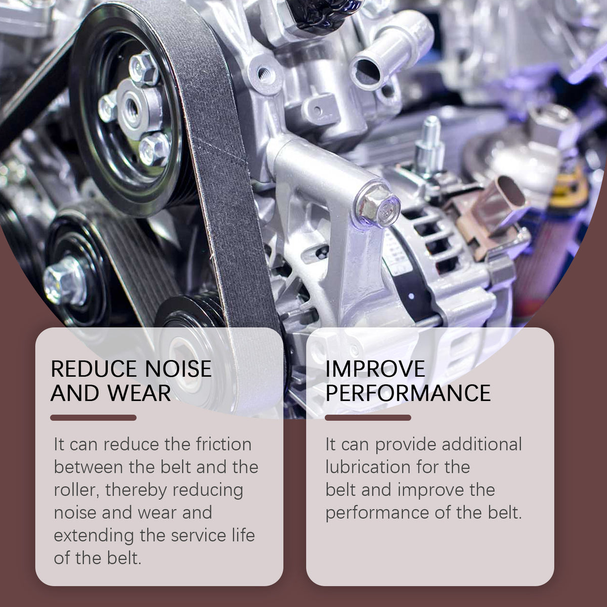 Automotive Belt Lubricant for Quieter Engine Operation