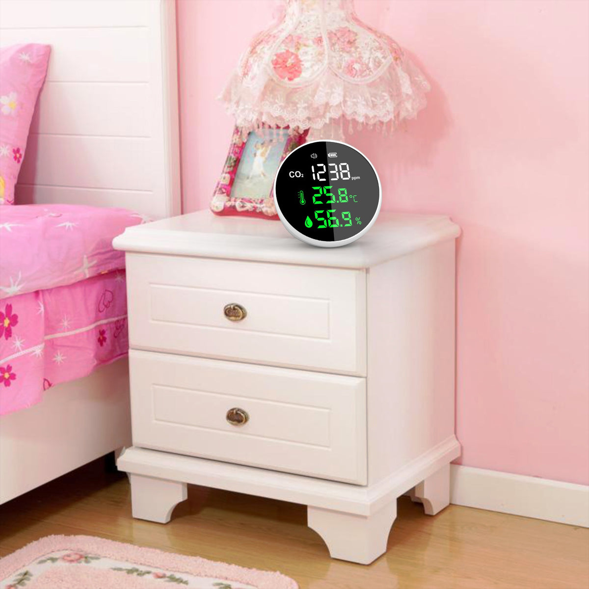 CO2 Monitor for Indoor Air Quality, Temp & Humidity