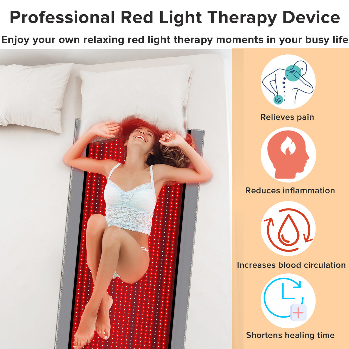 Red light therapy nursing, phototherapy mattress, pulse red