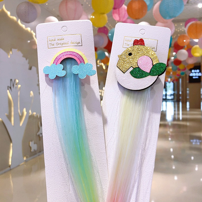 Kids Hair Clips for Colorful Rainbow Party Hairstyles