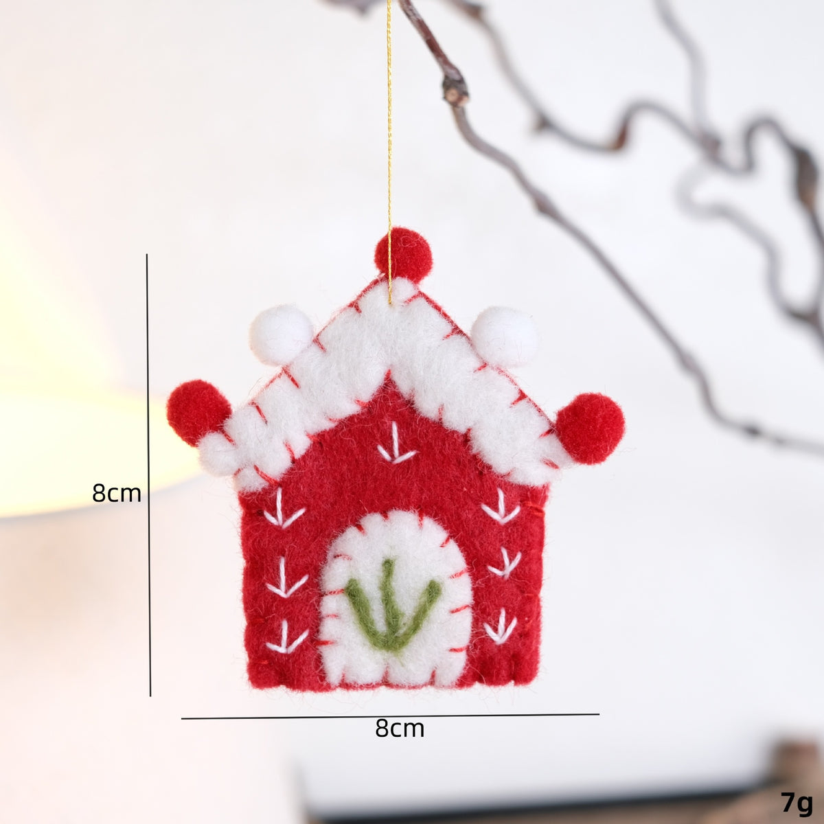 Felt Christmas Ornaments Set of 3 Cozy Gingerbread Decor