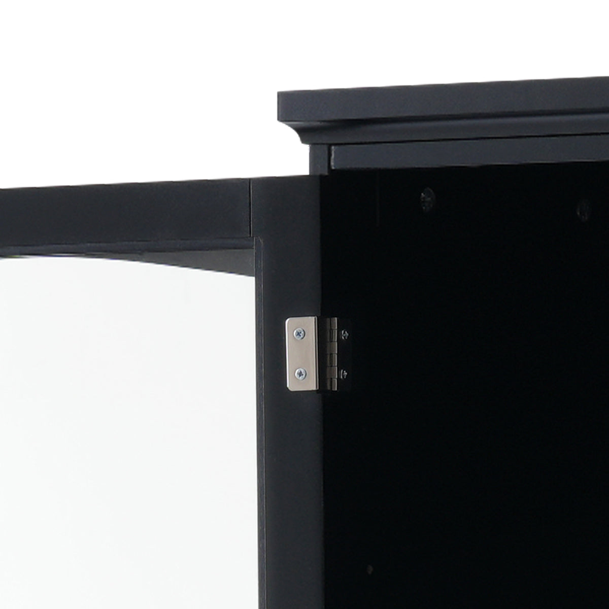Tall Bathroom Storage Cabinet with Glass Door and Drawers