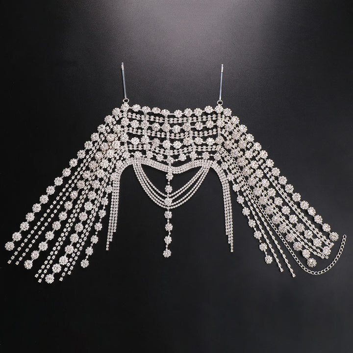 Bridal Hair Chain With Crystal Forehead Draping Jewelry