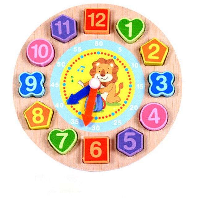 Wooden Clock Puzzle Toy for Learning Time & Numbers