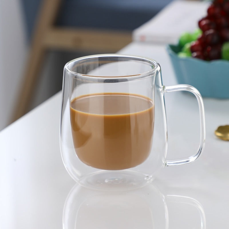Double Wall Glass Mug With Borosilicate Insulation