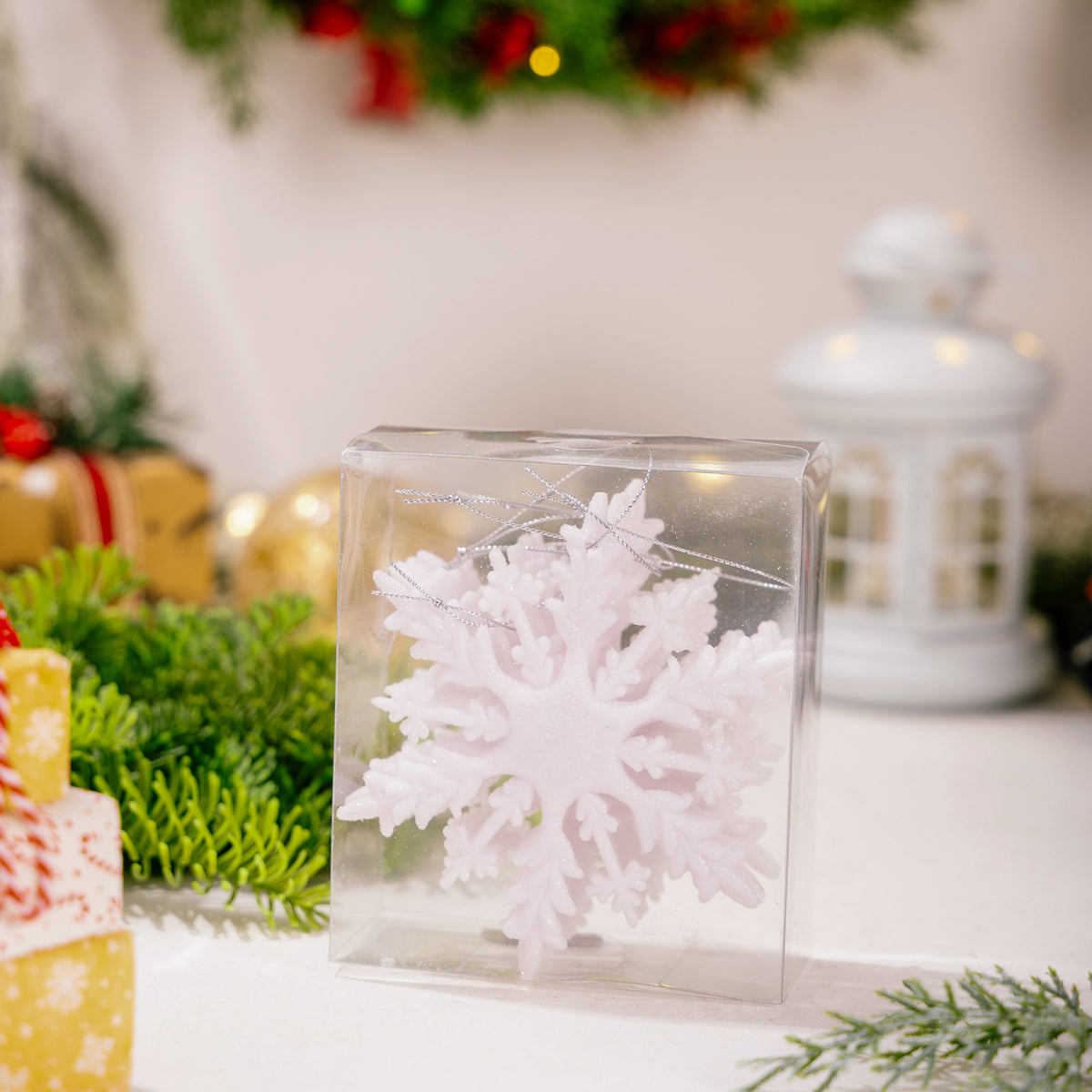 Glitter Snowflake Ornaments for Colorful Christmas Trees