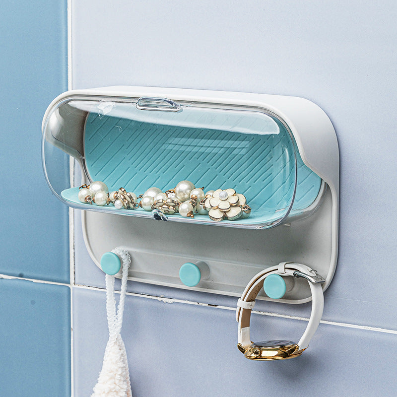 Punch-Free Bathroom Wall Box for Glasses and Jewelry