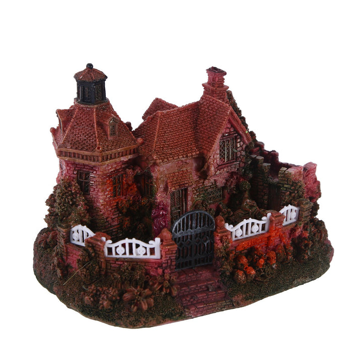 Red Brick Cottage Aquarium Decor for Fish Hideouts