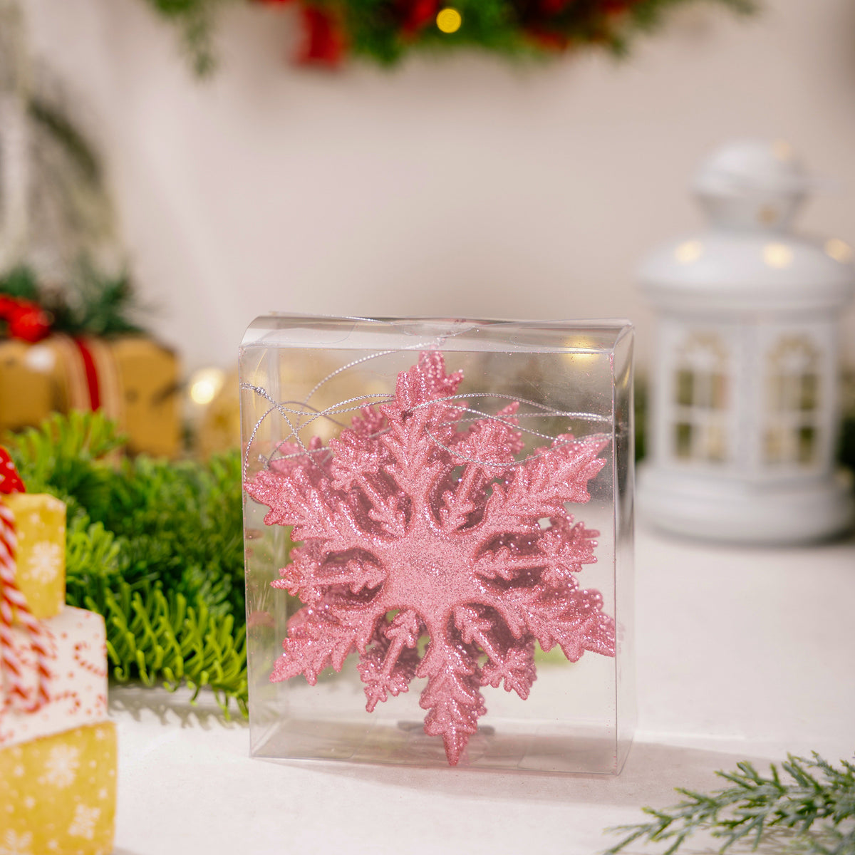 Glitter Snowflake Ornaments for Colorful Christmas Trees