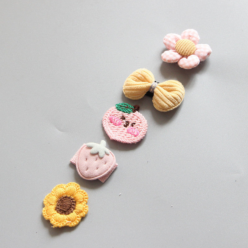 Girls Hair Clips – Colorful Crown, Bow & Flower Set