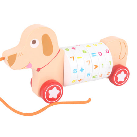 Wooden Pull-Along Animal Toys for Learning Numbers