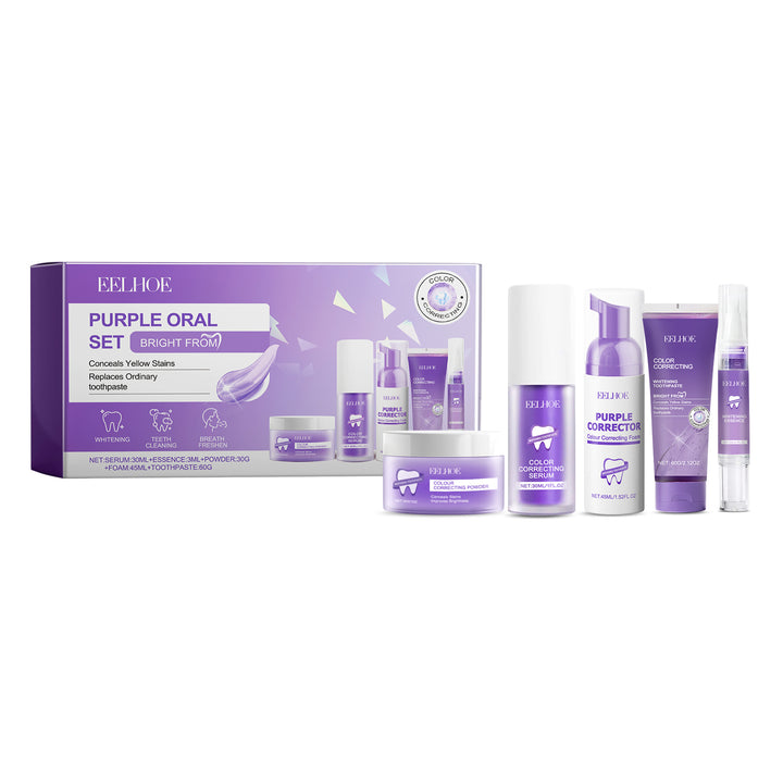 Purple Teeth Whitening Set for Gentle Daily Oral Care