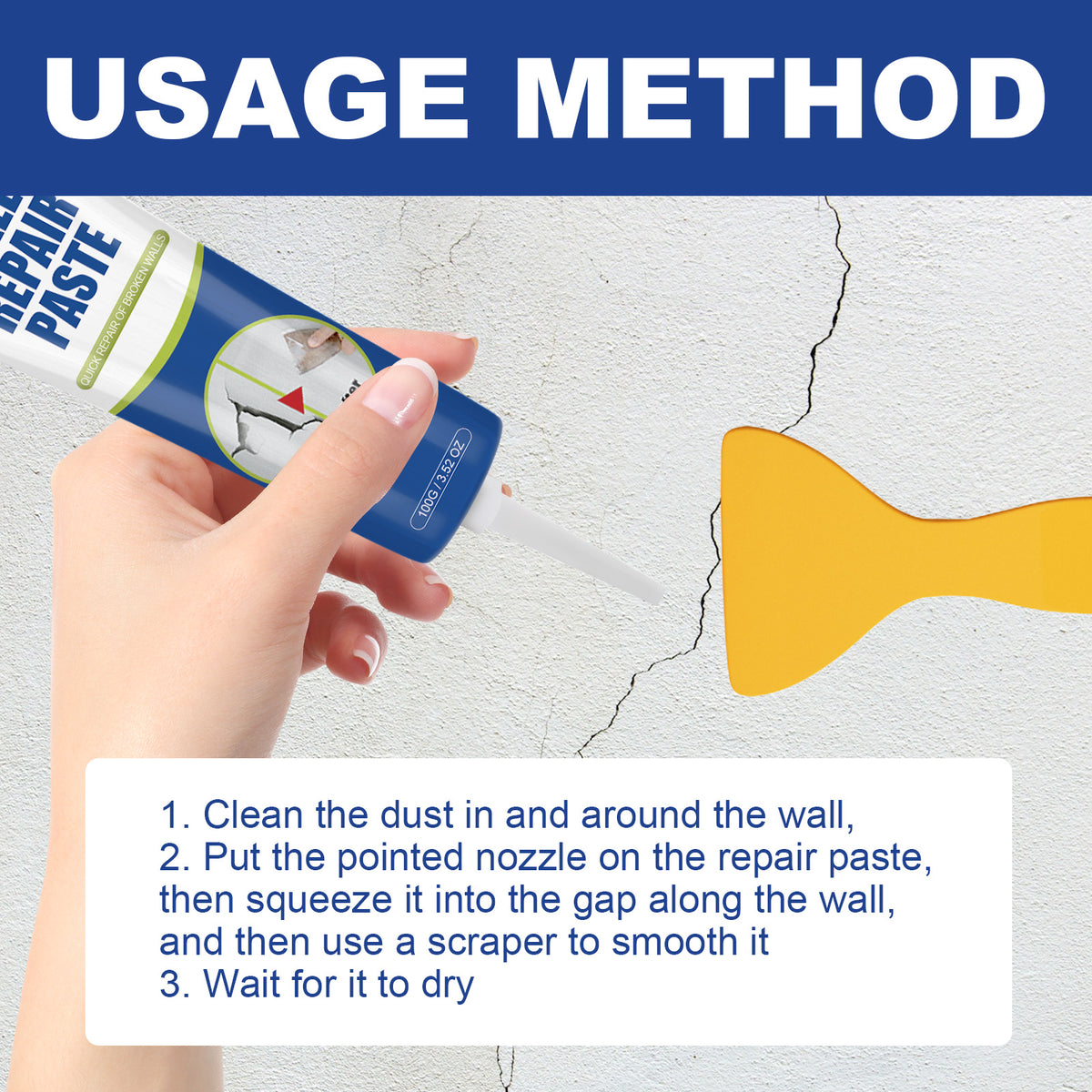 Wall Repair Paste for Fast Crack & Hole Touch-Ups