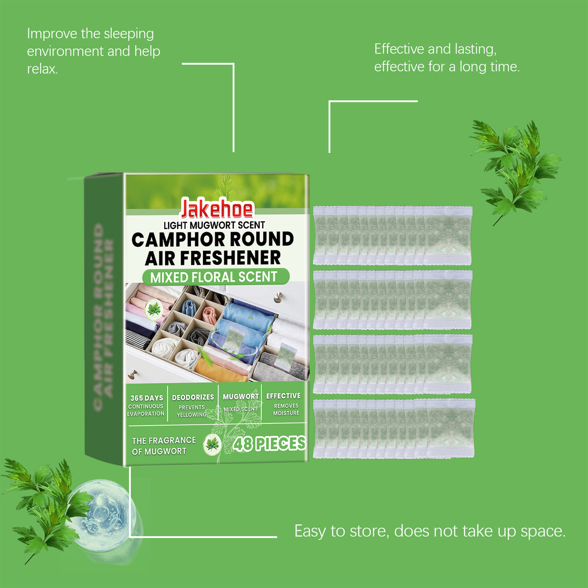 Mugwort Closet Deodorizer for 365-Day Freshness Pack
