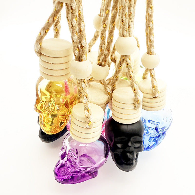 Skull Glass Car Air Freshener Bottle for Halloween