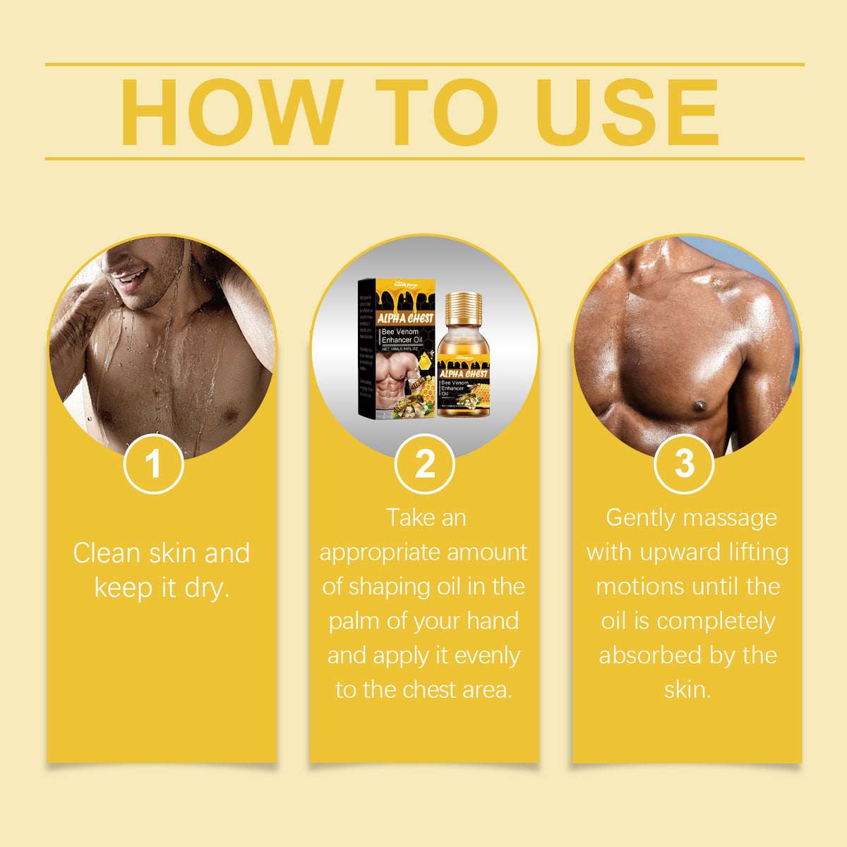 Men's Chest Shaping Oil for Firmer-Looking Contours