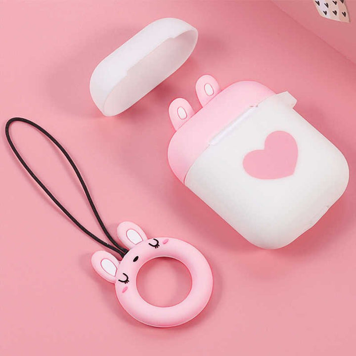Cat Claw Silicone Earphone Case with Cat Ring Charm