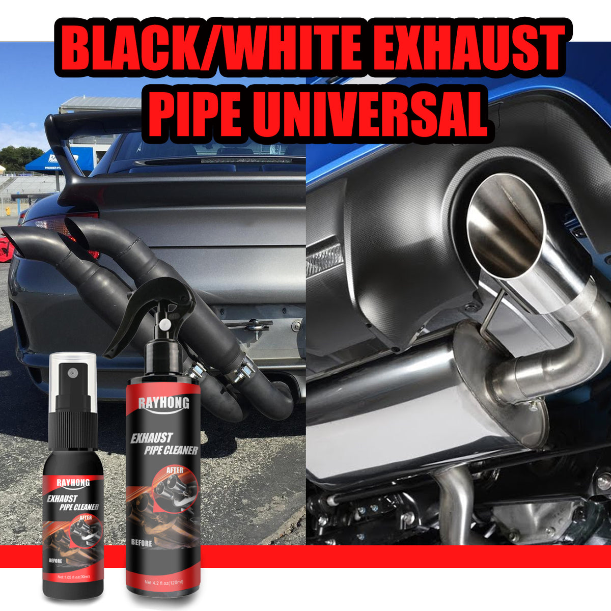 Exhaust Pipe Cleaner for Rust, Soot & Metal Shine