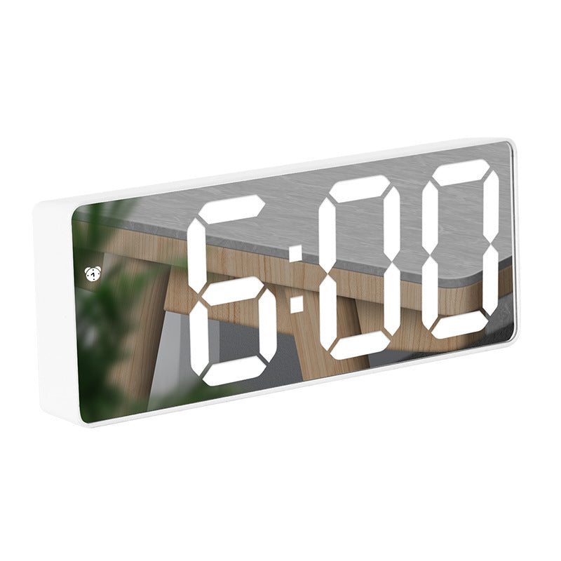 LED Alarm Clock With Mirror Display and Dual Power