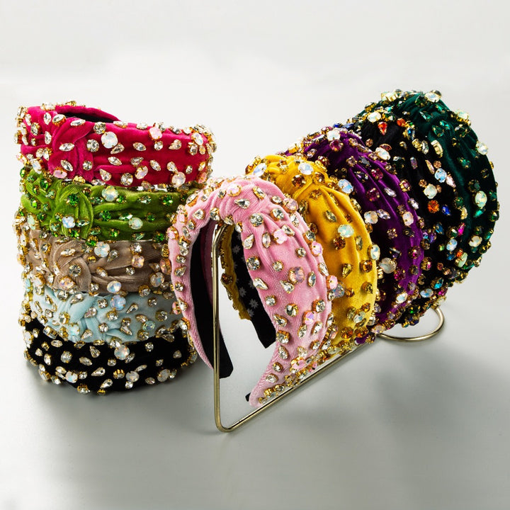 Velvet Rhinestone Headband for Glamorous Occasion Looks