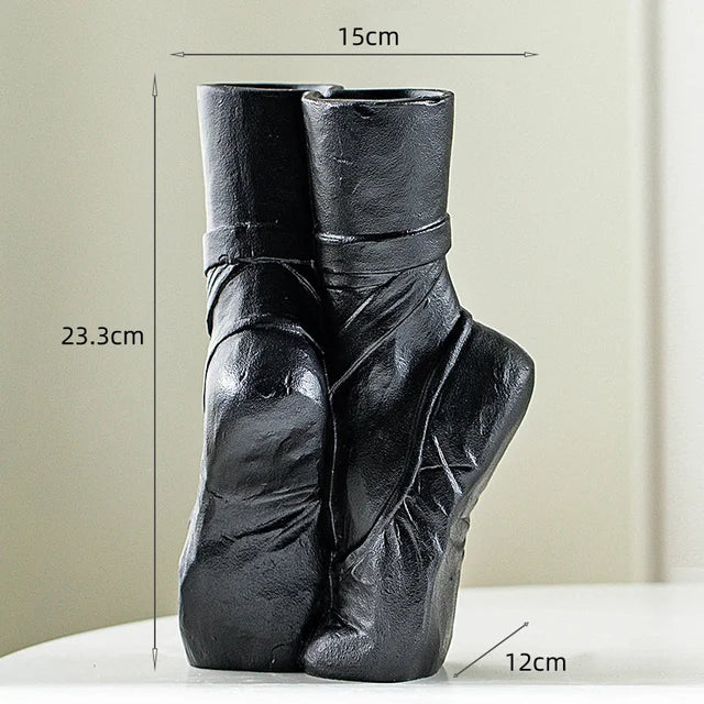 Ceramic Ballet Vase: Sculptural Floral Home Decor