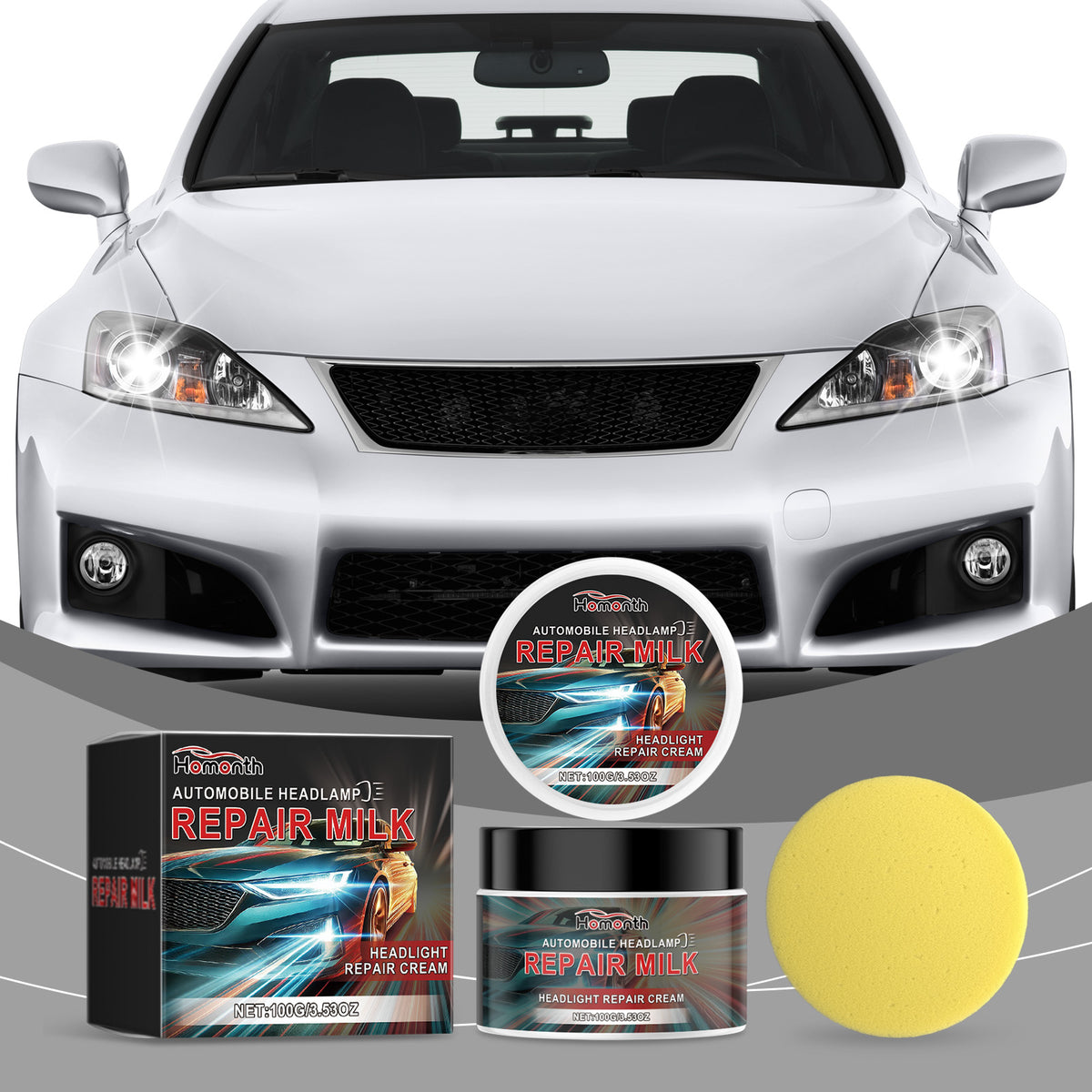 Car Headlight Restoration Kit for Cloudy Lens Clarity