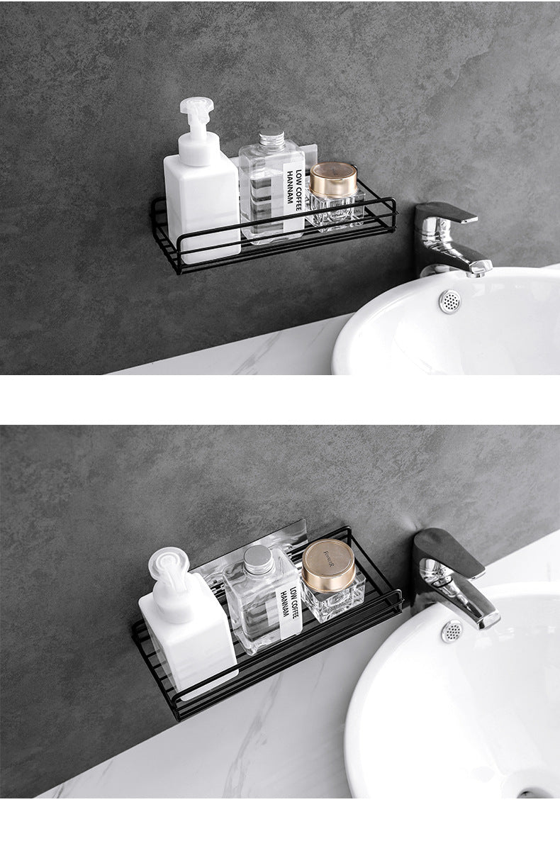 Punch-Free Bathroom Wall Rack for Toilet & Sink Storage