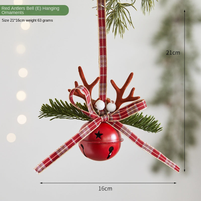 Christmas Reindeer Bell Ornament for Rustic Holiday Decor
