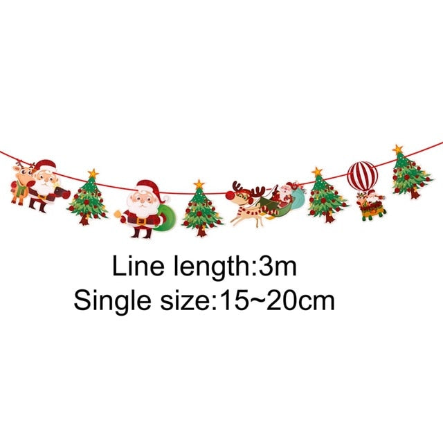 Christmas Window Garland – Colorful 3-Meter Decor