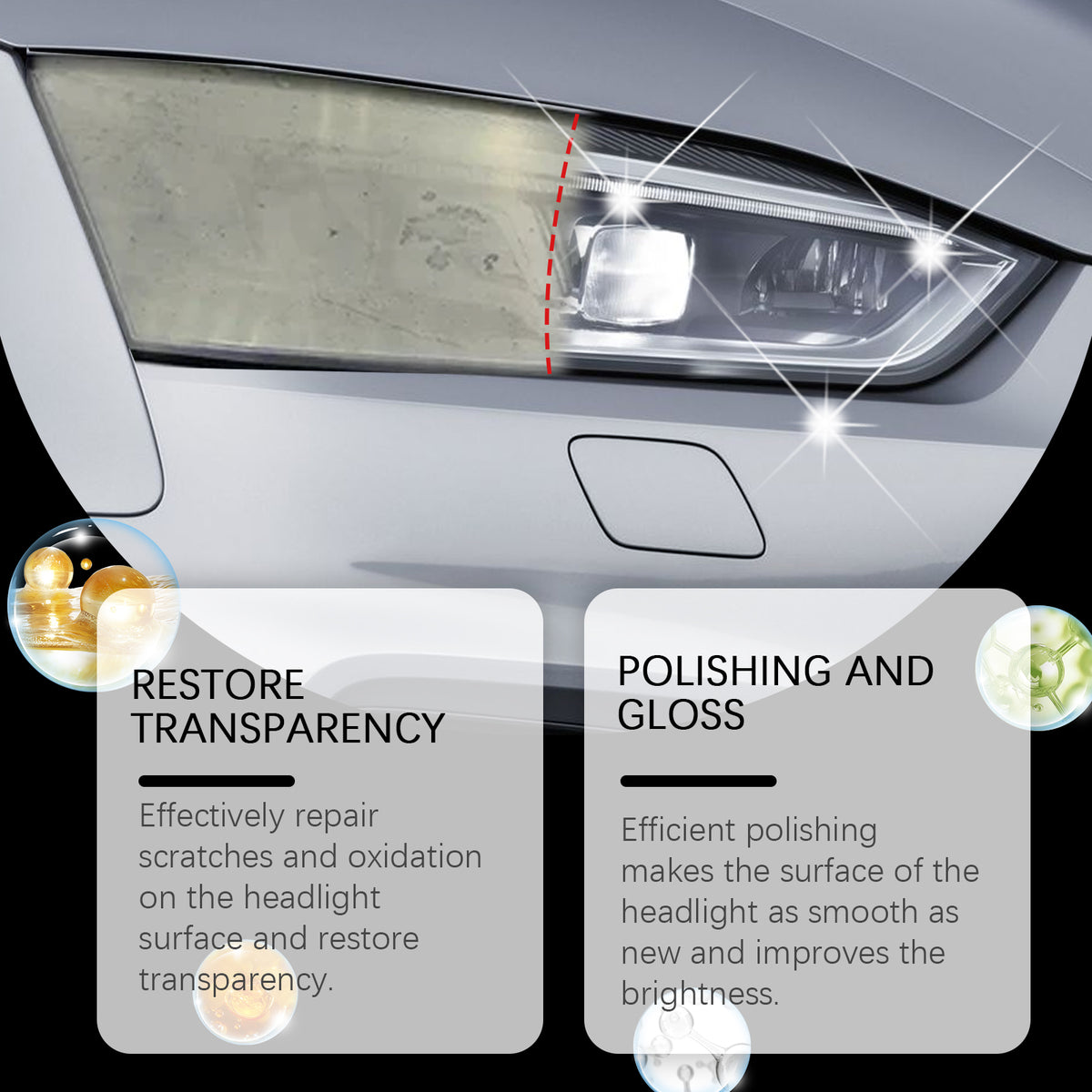 Car Headlight Polish for Clearer, Brighter Lenses