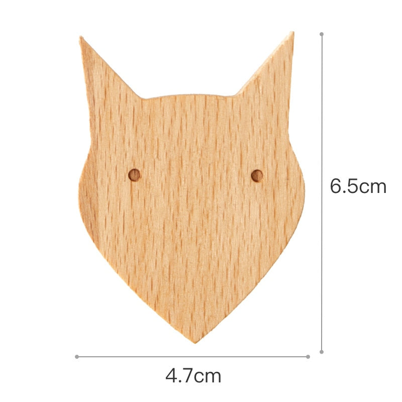 Kids' Wooden Animal Wall Hooks for Playful Storage