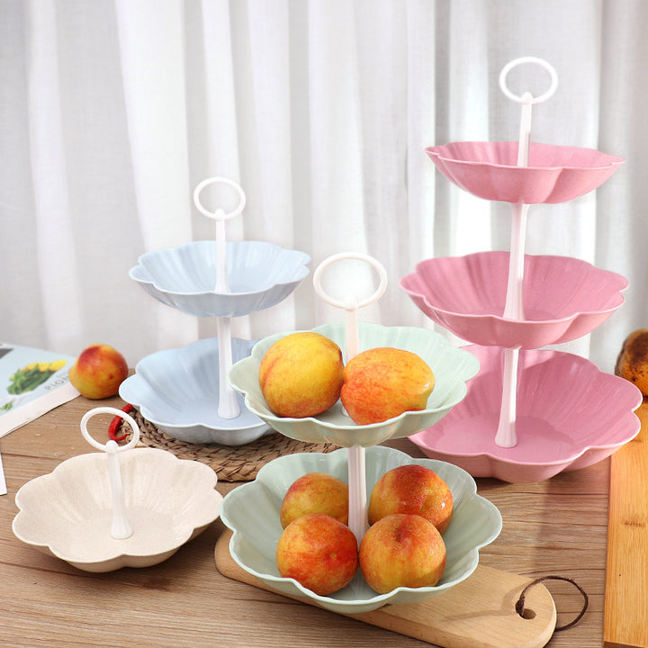 Three-Tier Petal Fruit Stand for Kitchen Counter Display