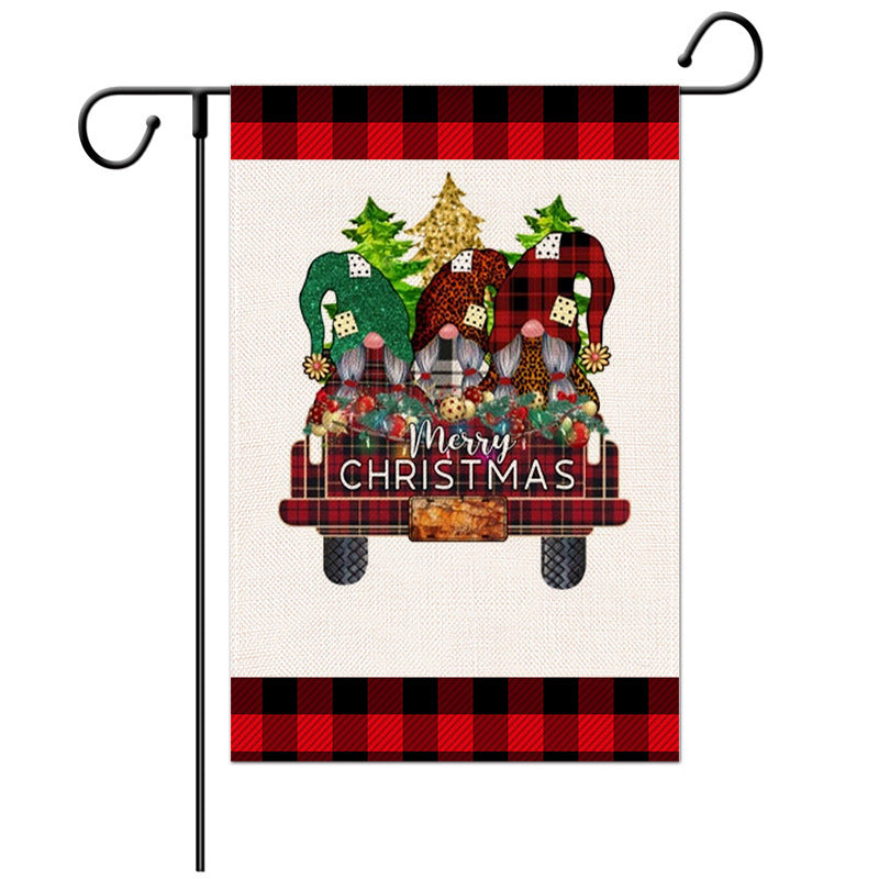 Double-Sided Christmas Garden Flag with Santa Design