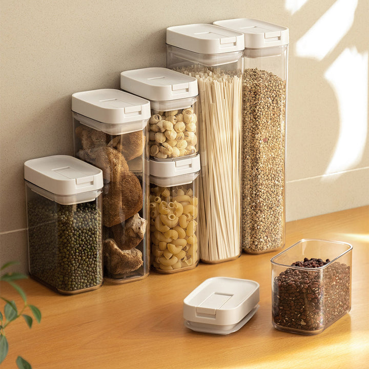 Airtight Clear Pantry Storage Jars for Grains and Snacks