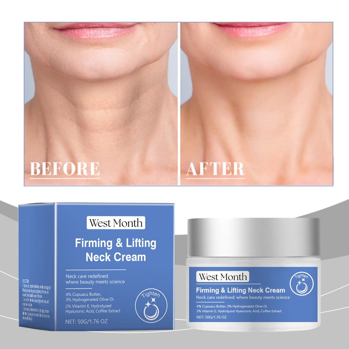 West&Month Neck Firming Cream, Gently Nourishes Neck Lines A
