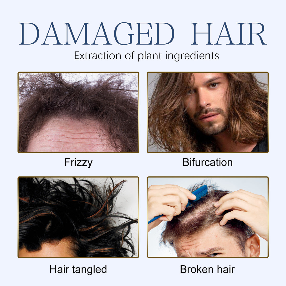 Men's Hair Repair Cream for Dry, Frizzy, Damaged Hair