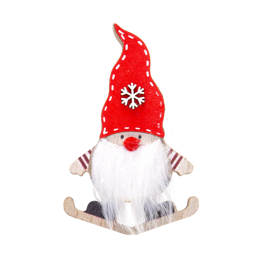 Christmas Wooden Santa Sleigh Ornament for Small Spaces