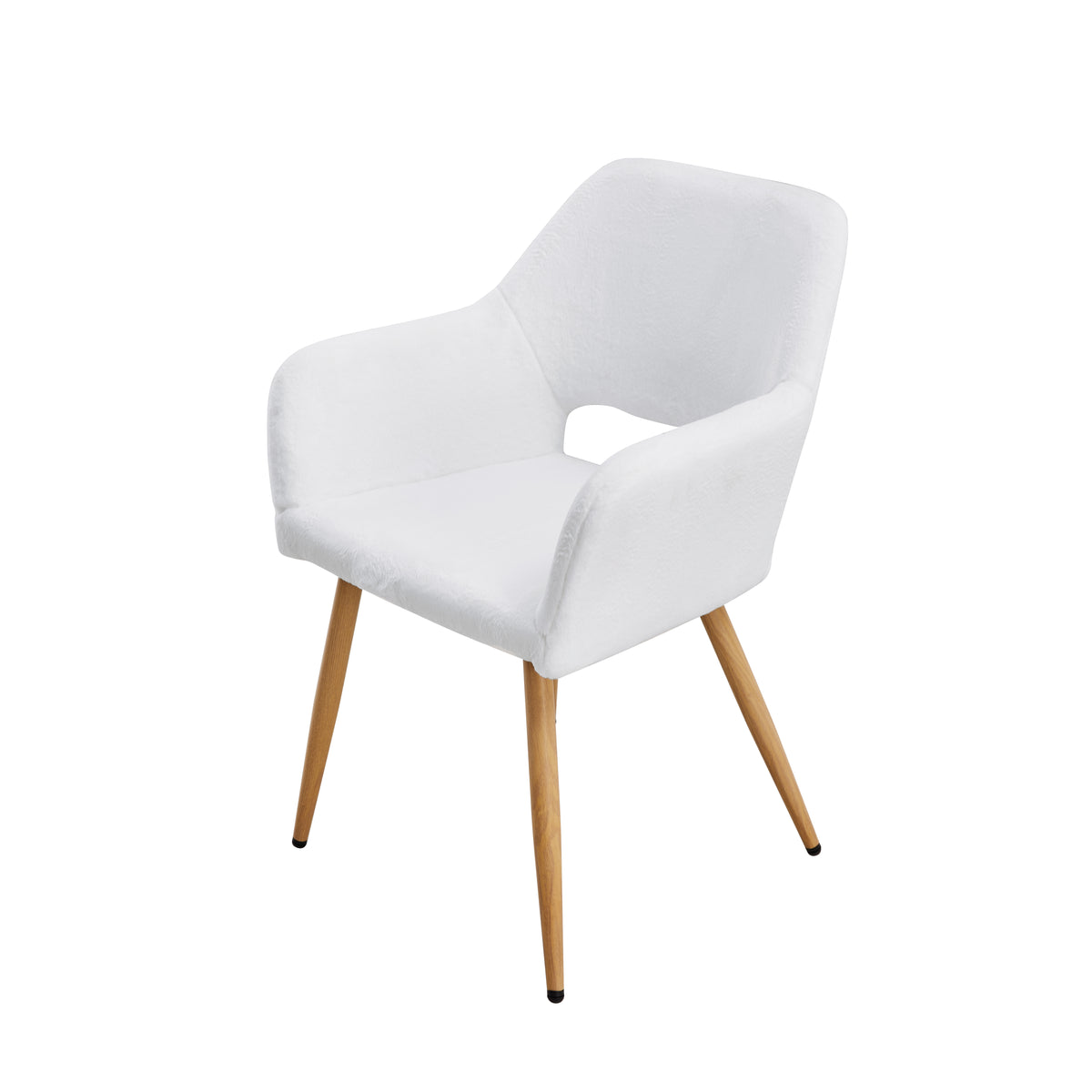 Plush Faux Fur Accent Chair with Sculpted Open Back