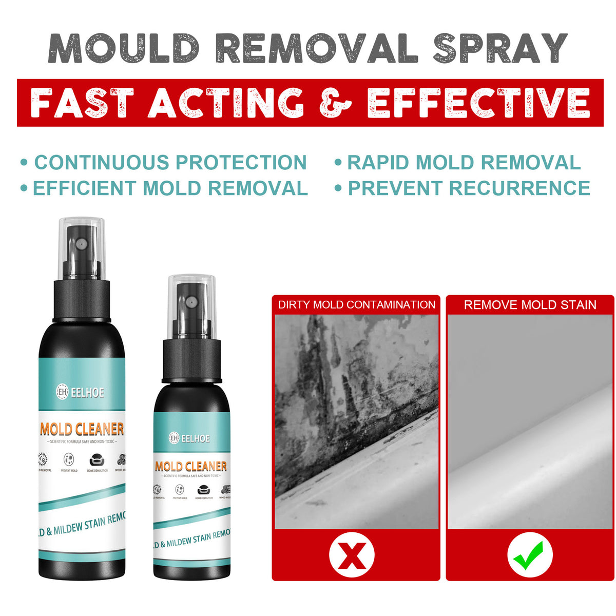 Mildew Remover Spray for Fast Effective Surface Cleanup